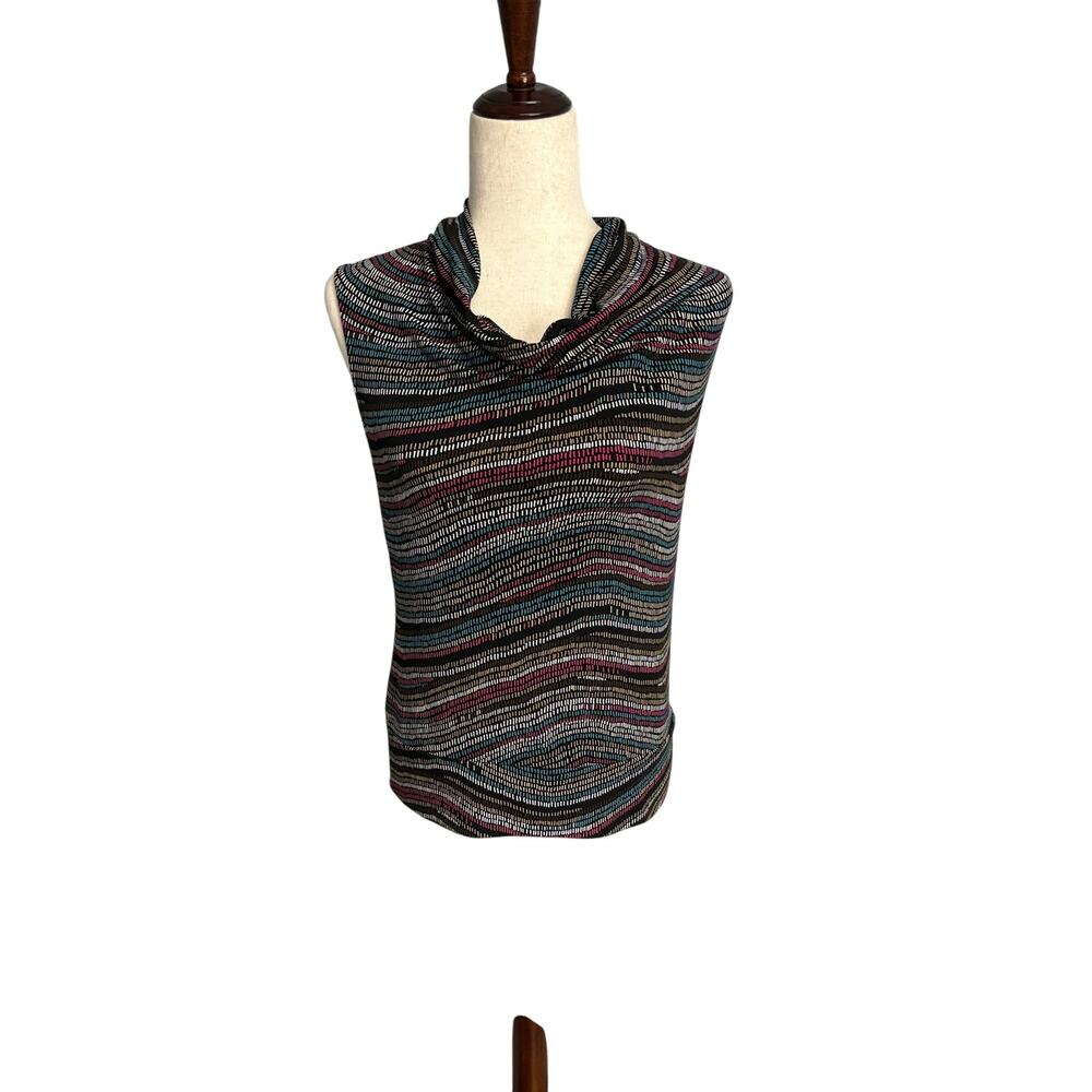 George stretch sleeveless striped blouse shirt women's size small 4/6